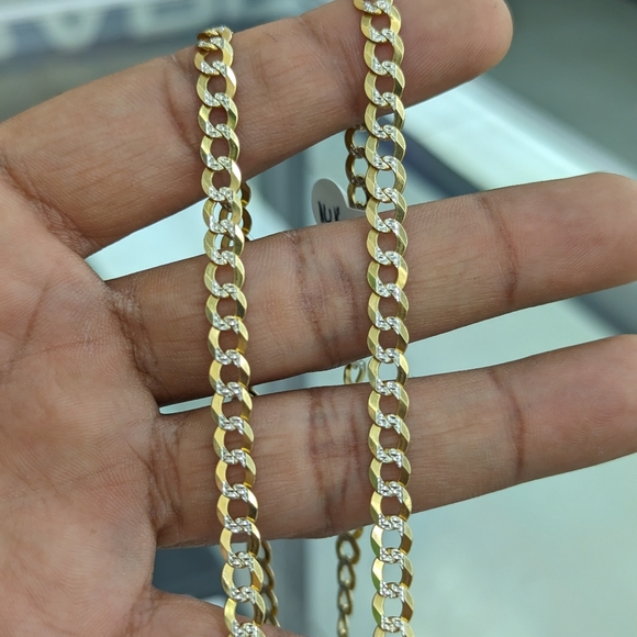 14kt Real Solid Gold Cuban Diamond Cut Chain 5.9mm 24 Inches - Picture 9 of 11